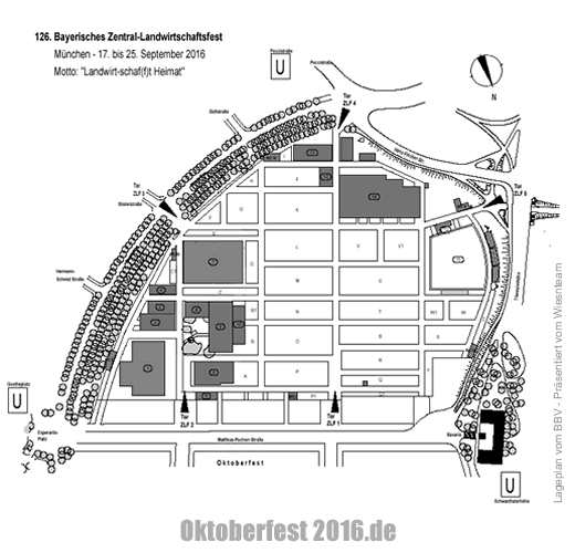 Lageplan vom ZLF - Landwirtschaftsfest München (BBV)